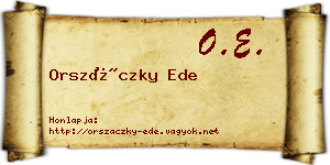 Orszáczky Ede névjegykártya